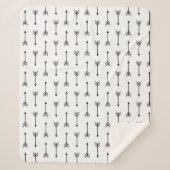 Moderne zwarte pijlen & wit sherpa deken (Voorkant)