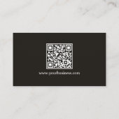 Moderne zwarte professionele aangepaste QR-code ge Visitekaartje (Achterkant)