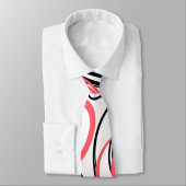 Moderne zwarte rode zwemmen Abstract Stropdas (Gebonden)