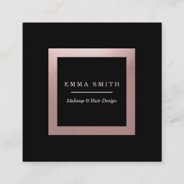 Moderne zwarte Roos Gold Lijst Professional Square Vierkante Visitekaartje