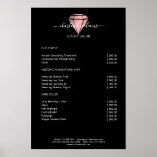Moderne Zwarte Rosegoud Diamanten Prijslijst Poster