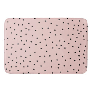 Moderne zwarte roze aquarel leuke polka stippen badmat