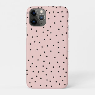 Moderne zwarte roze aquarel leuke polka stippen iPhone 11 pro hoesje
