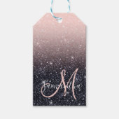 Moderne Zwarte & Roze Glitter Sparkles Naam  Cadeaulabel (Voorkant)