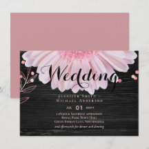 Moderne Zwarte Roze Madeliefjes Bruiloft