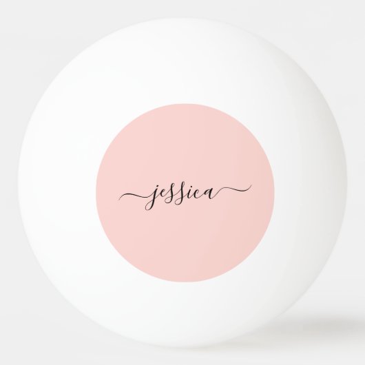 Moderne zwarte roze scriptnaam pingpongballen (Voorkant)