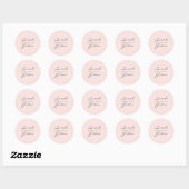 moderne zwarte roze strepen elegante monogram ronde sticker (Vel)