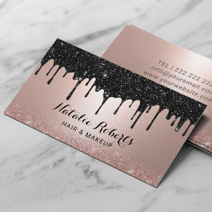 Moderne zwarte schijven Roos Gold Makeup Hair Salo Visitekaartje