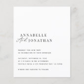 Moderne zwarte script minimale bruiloft-uitnodigin flyer (Voorkant)