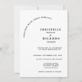 Moderne zwarte script, minimalistische trouwkaart kaart (Voorkant)