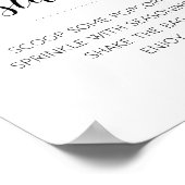 Moderne Zwarte Script Popcorn Station Bruiloft Poster (Hoek)
