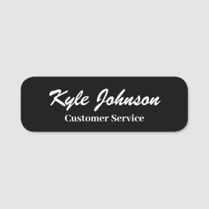 Moderne Zwarte Script Professioneel Gepersonalisee Naamplaatje