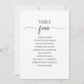 Moderne Zwarte Script Tafel Nummer 4 Stoelenplatte Kaart (Achterkant)