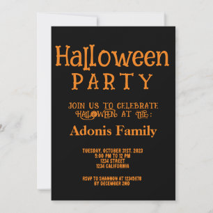 Moderne zwarte Sinaasappels Happy Halloween Party Kaart