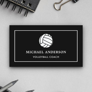 Moderne Zwarte Sport Professioneel Volleybal Coach Visitekaartje