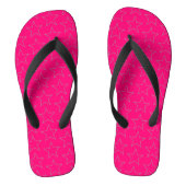 Moderne zwarte Star Pattern Hot Pink Sandals Teenslippers (Voetbed)