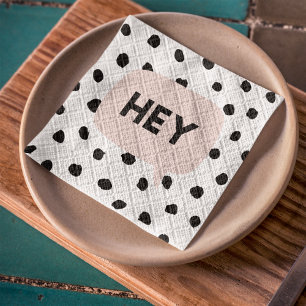 Moderne zwarte Stippen en broekroze met hé Servet