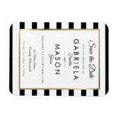 Moderne zwarte streep slaat de datum op magneet (Horizontaal)