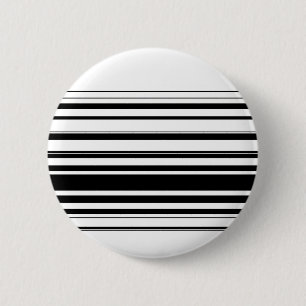 Moderne zwarte strepen ronde button 5,7 cm