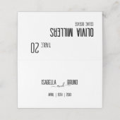 Moderne Zwarte Tekst Wedding Menu Optie Plaats Kaa (Buitenkant ongevouwen)