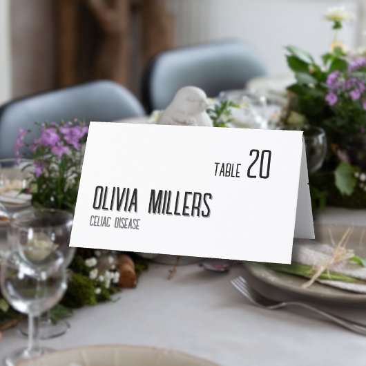 Moderne Zwarte Tekst Wedding Menu Optie Plaats Kaa