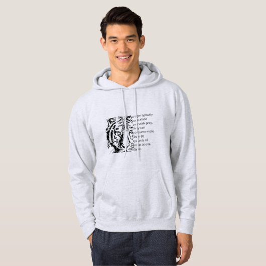 Moderne zwarte tijger, coole mannen voor grafische hoodie (Voorkant volledig)