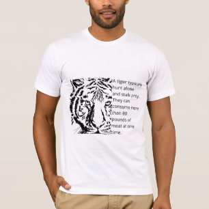 Moderne zwarte tijger met tekst mannen wit t-shirt