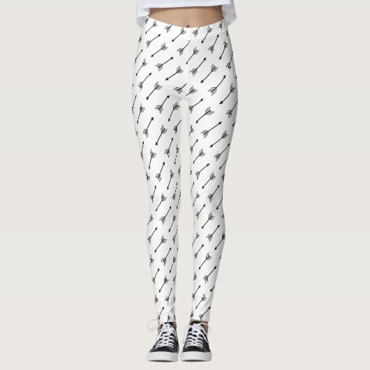 Moderne zwarte tribale pijlen leggings (Voorkant)