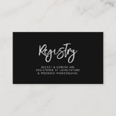 moderne zwarte trouwboekenkaart informatiekaartje (Voorkant)