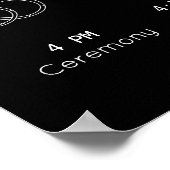 Moderne Zwarte Trouwprogramma Tijdlijn Poster (Hoek)