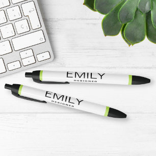 Moderne Zwarte Typografie Groene Rand Inkt Pen