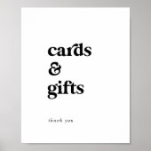 Moderne Zwarte Typografie Kaarten en Geschenken Bo Poster (Voorkant)