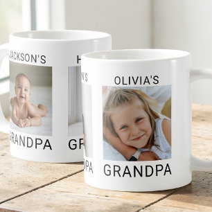 Moderne Zwarte Typografie Kleinkinderen 3 Foto Opa Koffiemok