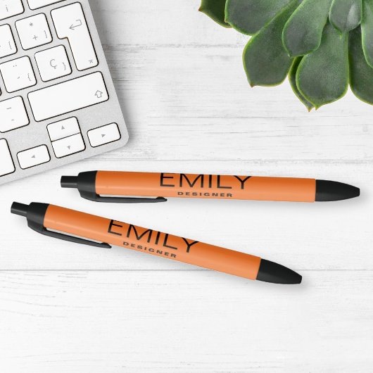 Moderne Zwarte Typografie | Oranje Inkt Pen