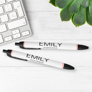 Moderne Zwarte Typografie Roze Rand Inkt Pen
