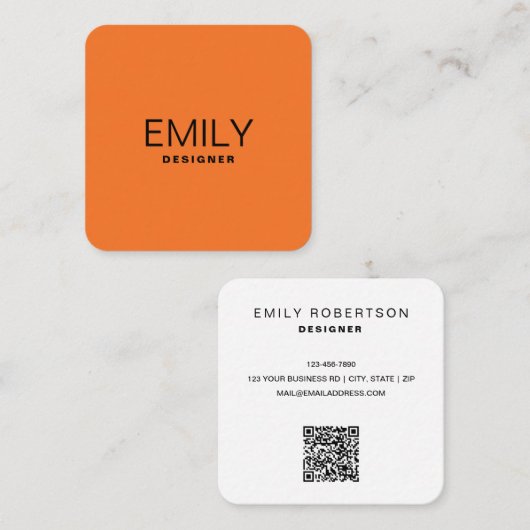 Moderne zwarte typografie | SINAASAPPEL Vierkante Visitekaartje (Voorkant / Achterkant)