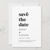 Moderne zwarte typografie Sparen de Datum Save The Date (Voorkant)