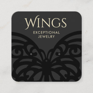 Moderne zwarte vlinderstaafvertoning vierkante visitekaartje