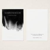 Moderne zwarte Waterverf die Kaart verdient (Voorkant /achterkant)