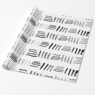 Moderne zwarte waterverf origineel geometrisch pat cadeaupapier