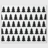 Moderne zwarte winterkerstmis cadeaupapier (Vlak)