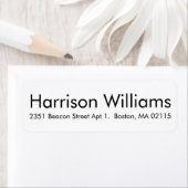 Moderne zwarte witte aangepaste, eenvoudige elegan etiket (Insitu)