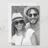 Moderne zwarte witte boog en foto bruiloft kaart (Achterkant)