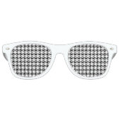 Moderne zwarte witte buffels retro zonnebril (Voorkant)