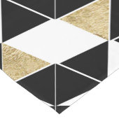 Moderne zwarte, witte en Faux Gold-driehoeken Korte Tafelloper (Hoek)