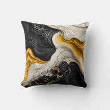 Moderne Zwarte Witte en Gele Abstracte Mosterd Kun