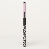 Moderne zwarte, witte en roze dierenluipaardprint Case-Mate iPhone case (Achterkant / rechts)