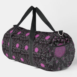 Moderne zwarte witte en roze discostreep zebra plunjezak