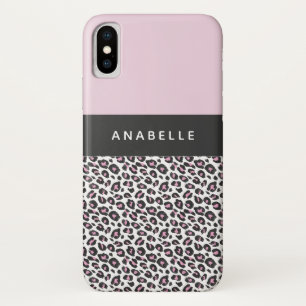 Moderne zwarte, witte en roze vingerafdrukken iPhone x hoesje