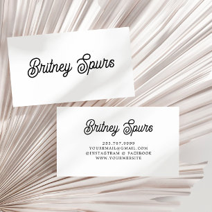 Moderne zwarte witte gepersonaliseerde monogram en visitekaartje